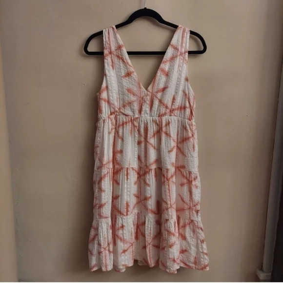 LOFT Star Tie Dye Tiered Double V Swing Sleeveless Dress sz S - Picture 12 of 13